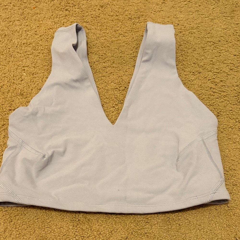 Light Gray V-Neck Crop Top